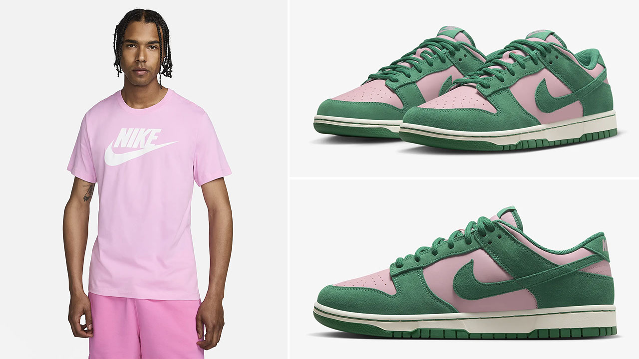 Nike Dunk Low Medium Soft Pink Malachite Shirt Outfit