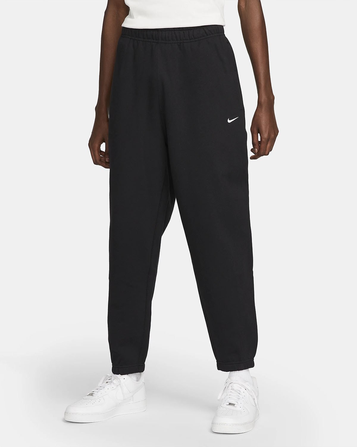 Nike Solo Swoosh Fleece Pants Black White