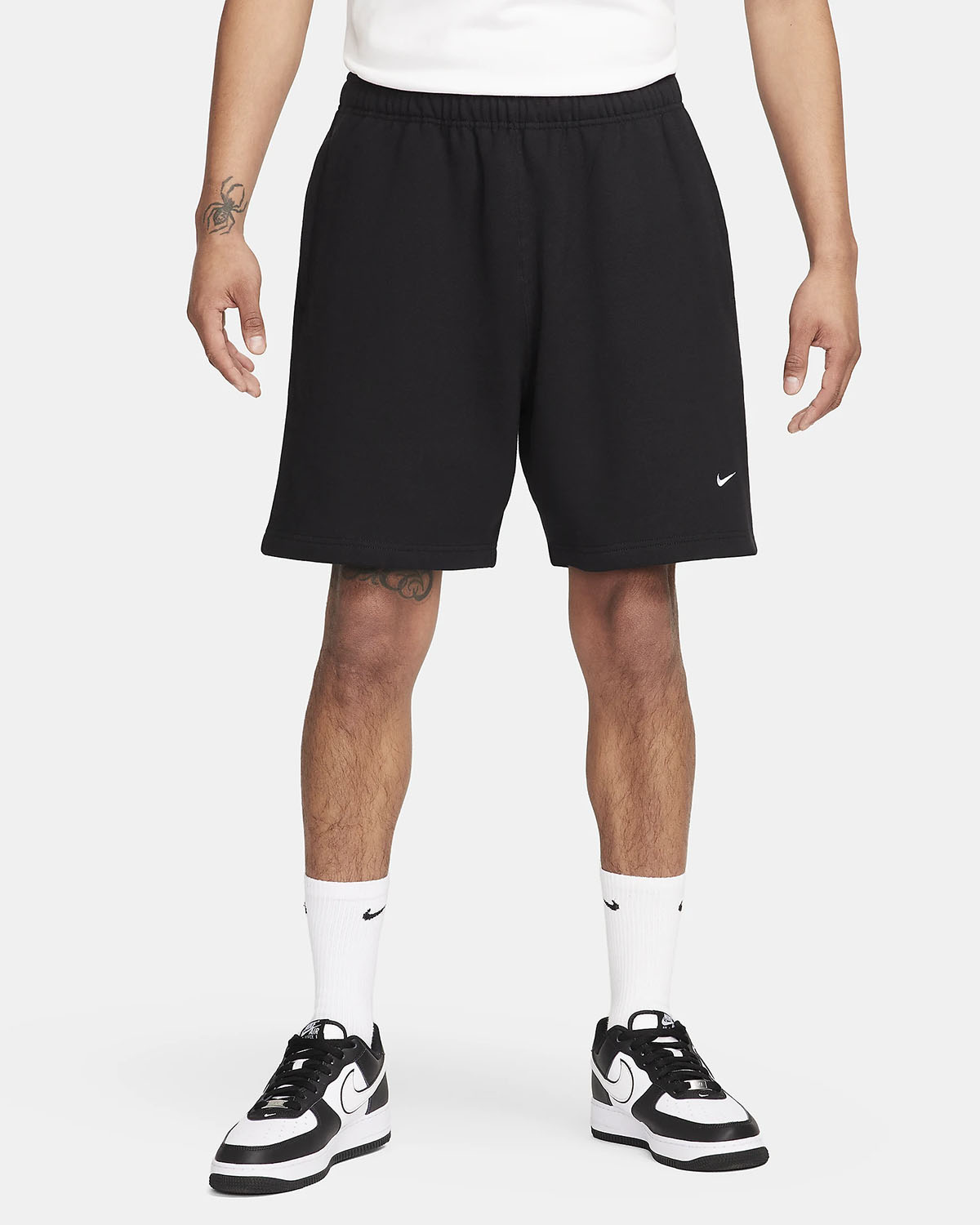 Nike Solo Swoosh Fleece Shorts Black White