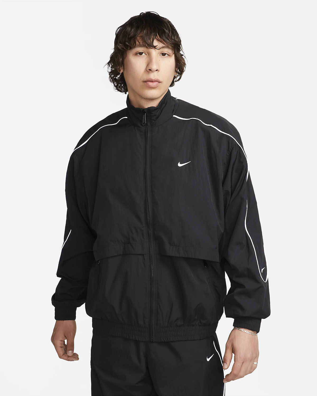 Nike Solo Swoosh Track Jacket Black White