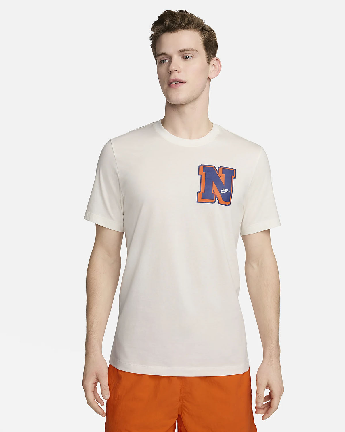 Nike Sportswear T Shirt Sail Orange Royal Blue 1