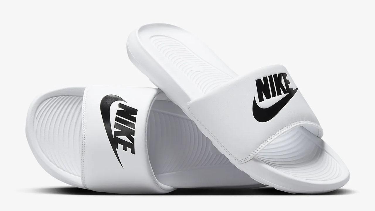 Nike Victori One Slides White Black