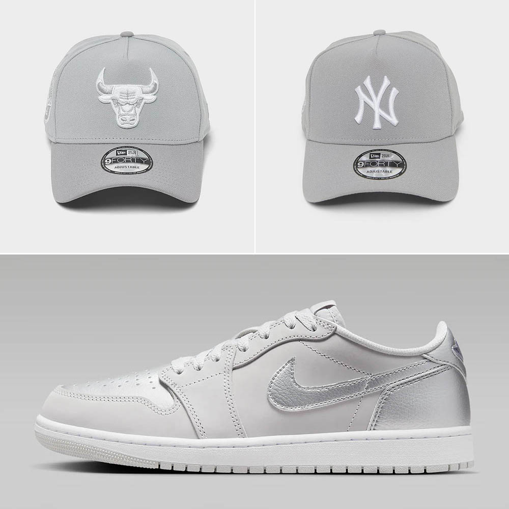 Air Jordan 1 Low OG Metallic Silver Hats