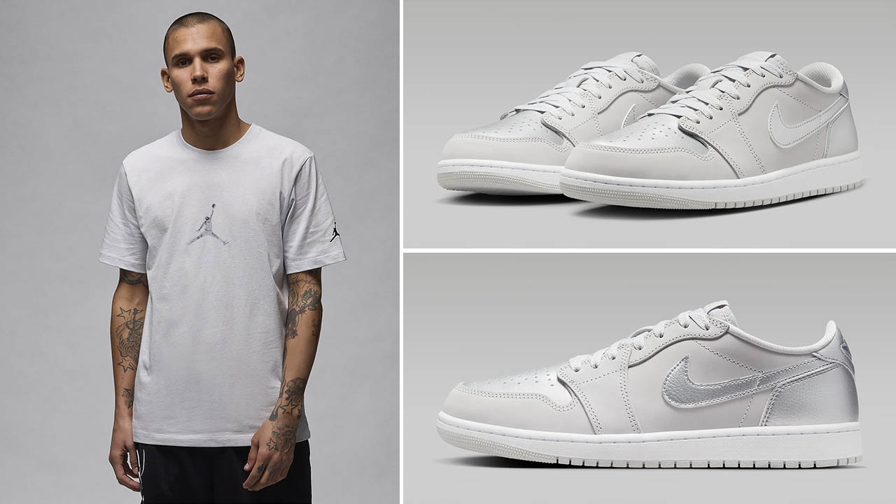 Air Jordan 1 Low OG Metallic Silver Shirt 2