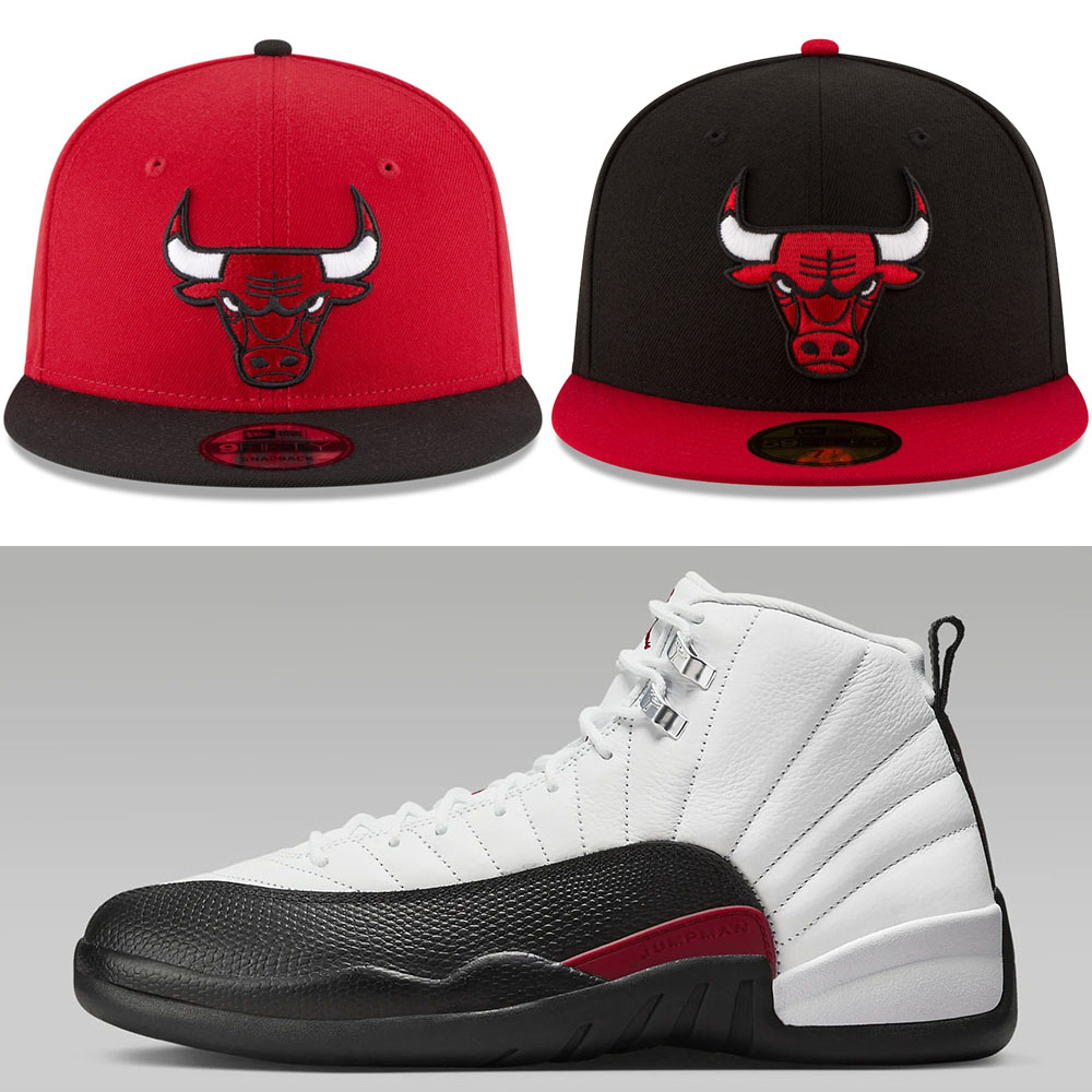 Air Jordan 12 Red Taxi Chicago Bulls New Era Caps Hats