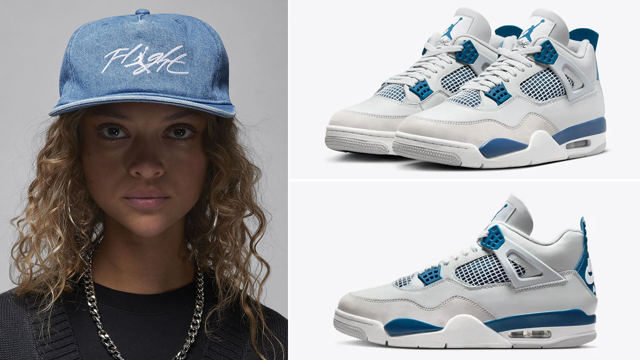 Air Jordan 4 Military Blue Denim Hat