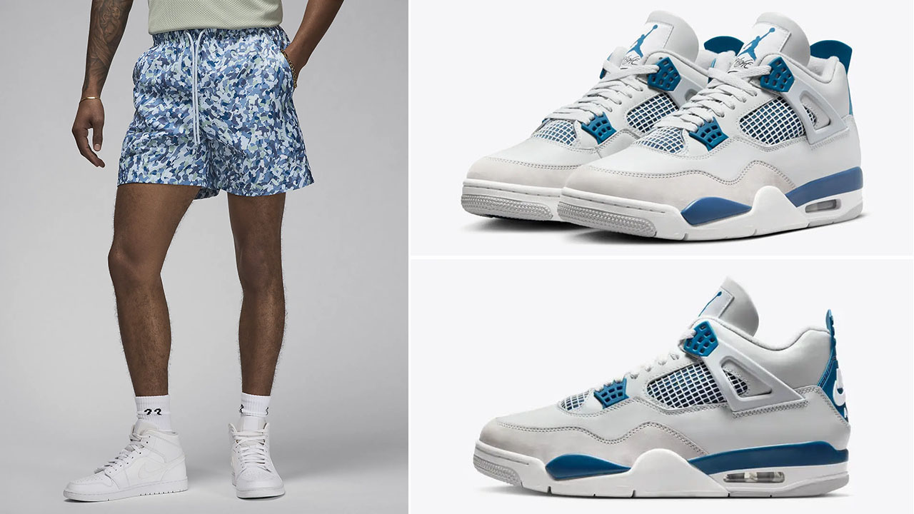 Air jordan Rivals 4 Military Blue Poolside Shorts