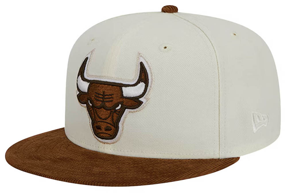 Chicago-Bulls-New-Era-2-Tone-Corduroy-Visor-59fifty-Fitted-Hat-Cream-Brown-2