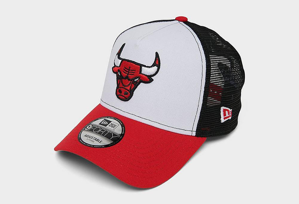 Chicago Bulls New Era Trucker Hat White Red Though 2
