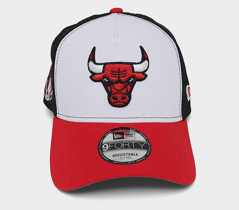 Chicago Bulls New Era Trucker Hat White Red Black 3