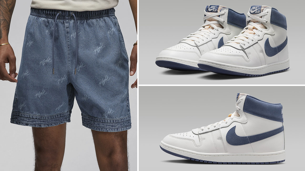 Jordan Air Ship Diffused Blue Shorts Outfit