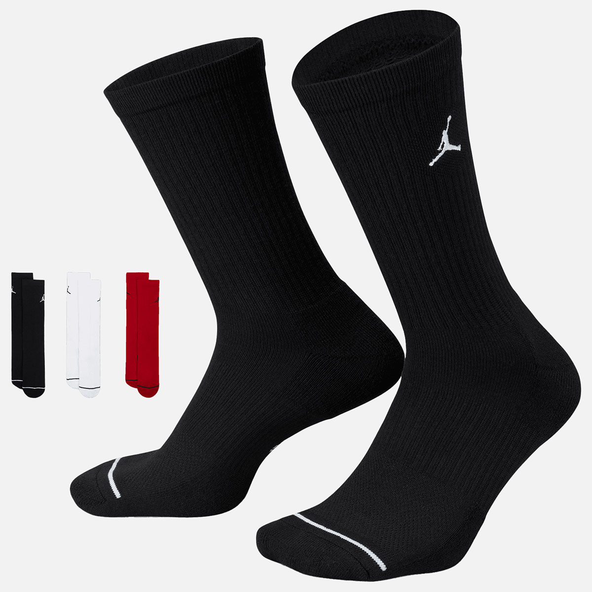 Jordan Essential Crew Socks Black White Red 1