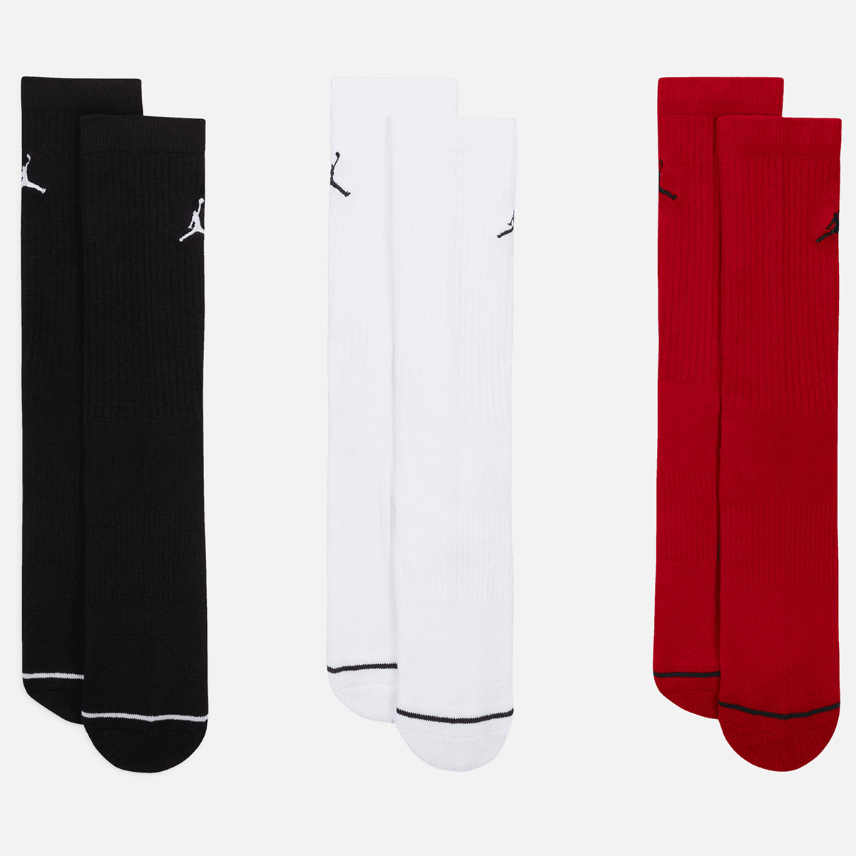 Jordan Essential Crew Socks Black White Red 2