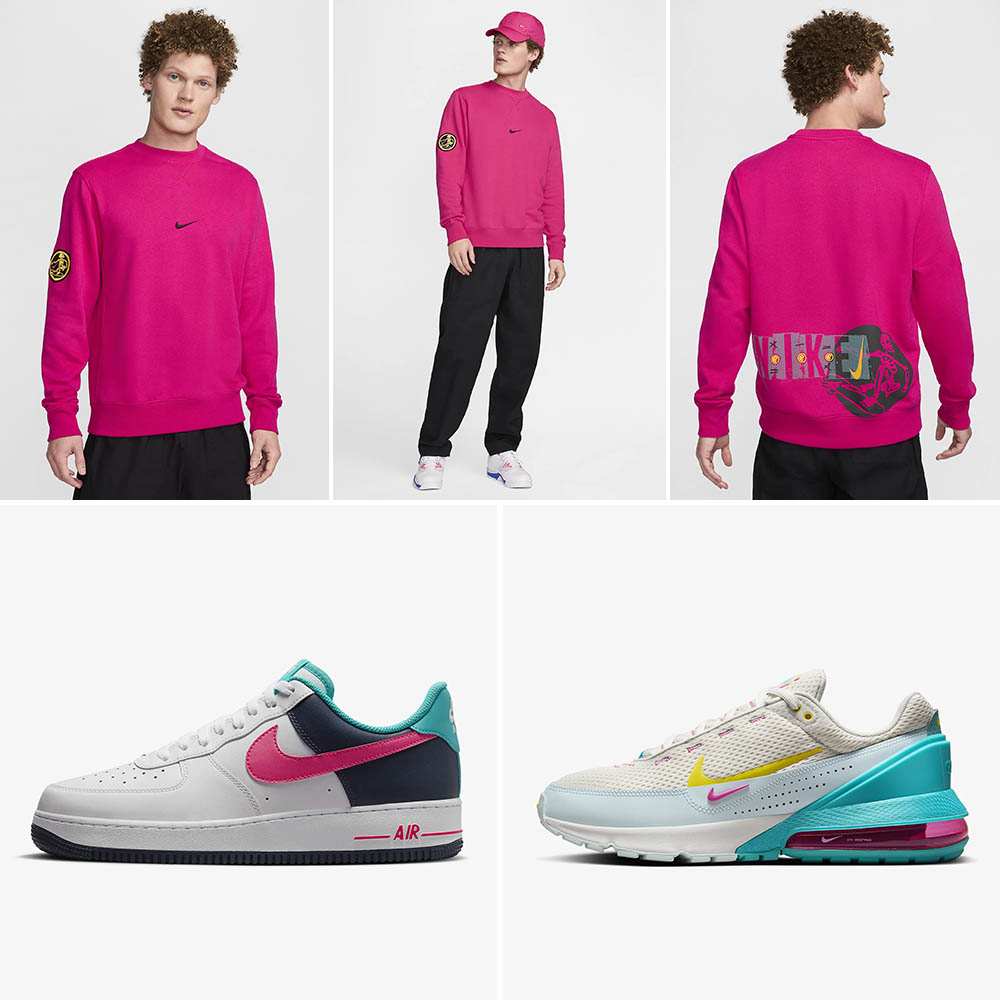 Nike Club Fleece Fireberry Pink Sweatshrt Sneaker Match