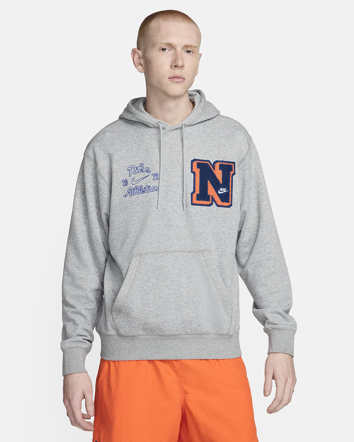 Nike Club Fleece Varsity Hoodie Grey