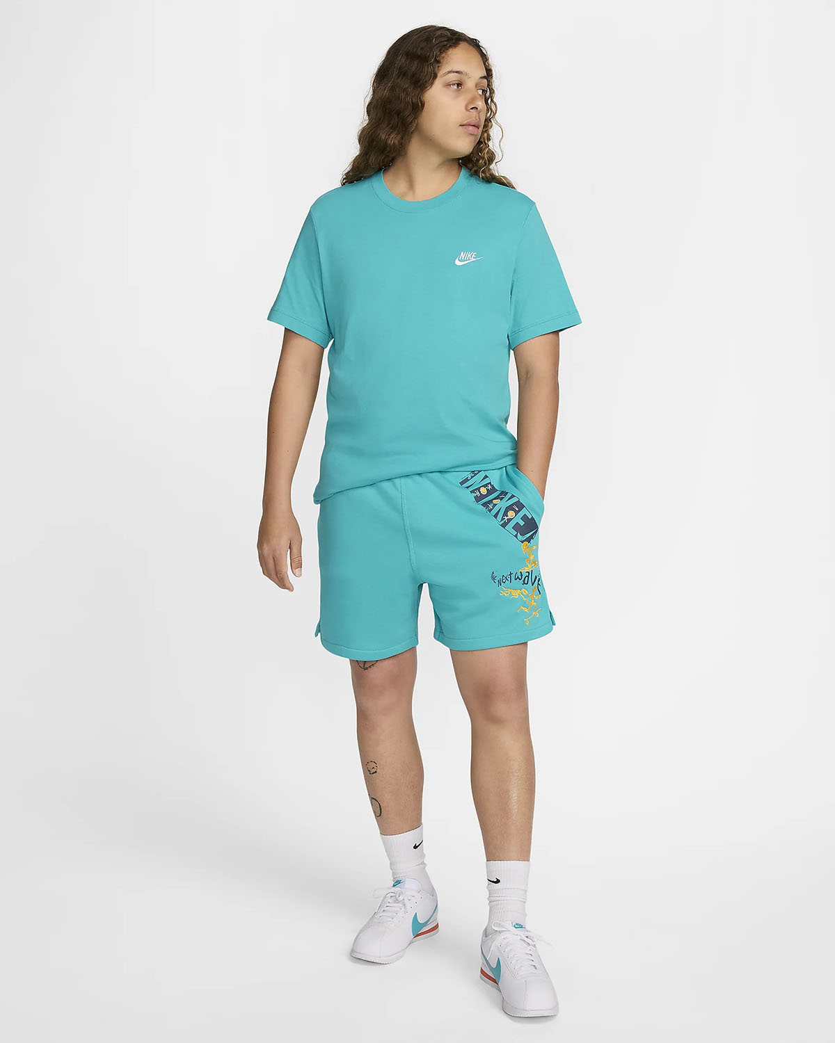 Nike Club French Terry Flow Shorts Dusty Cactus Outfit