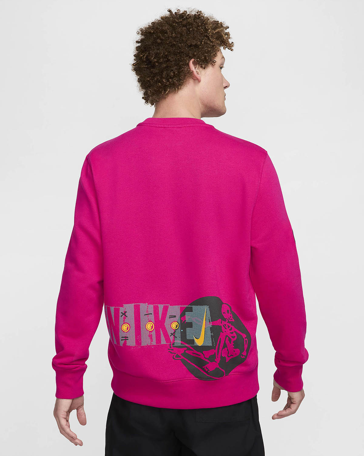 Nike Sportswear Club Fleece Surf Skate Sweatshirt Fireberry Pink 2