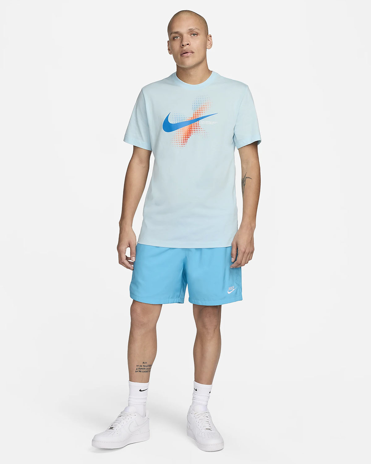 Nike Sportswear Swoosh T Shirt Glacier Blue Outfit