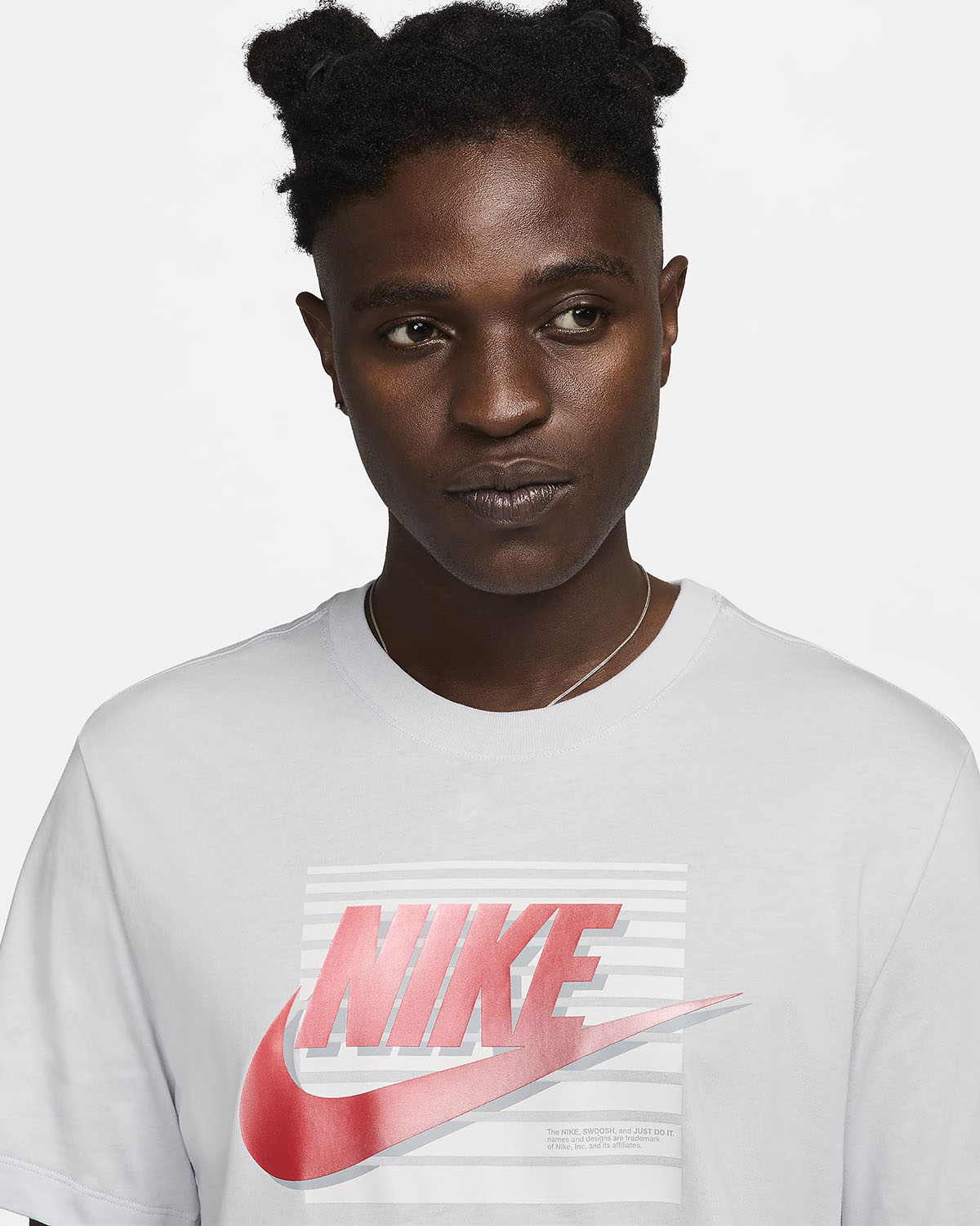 Nike Sportswear T Shirt Pure Platinum Red 2