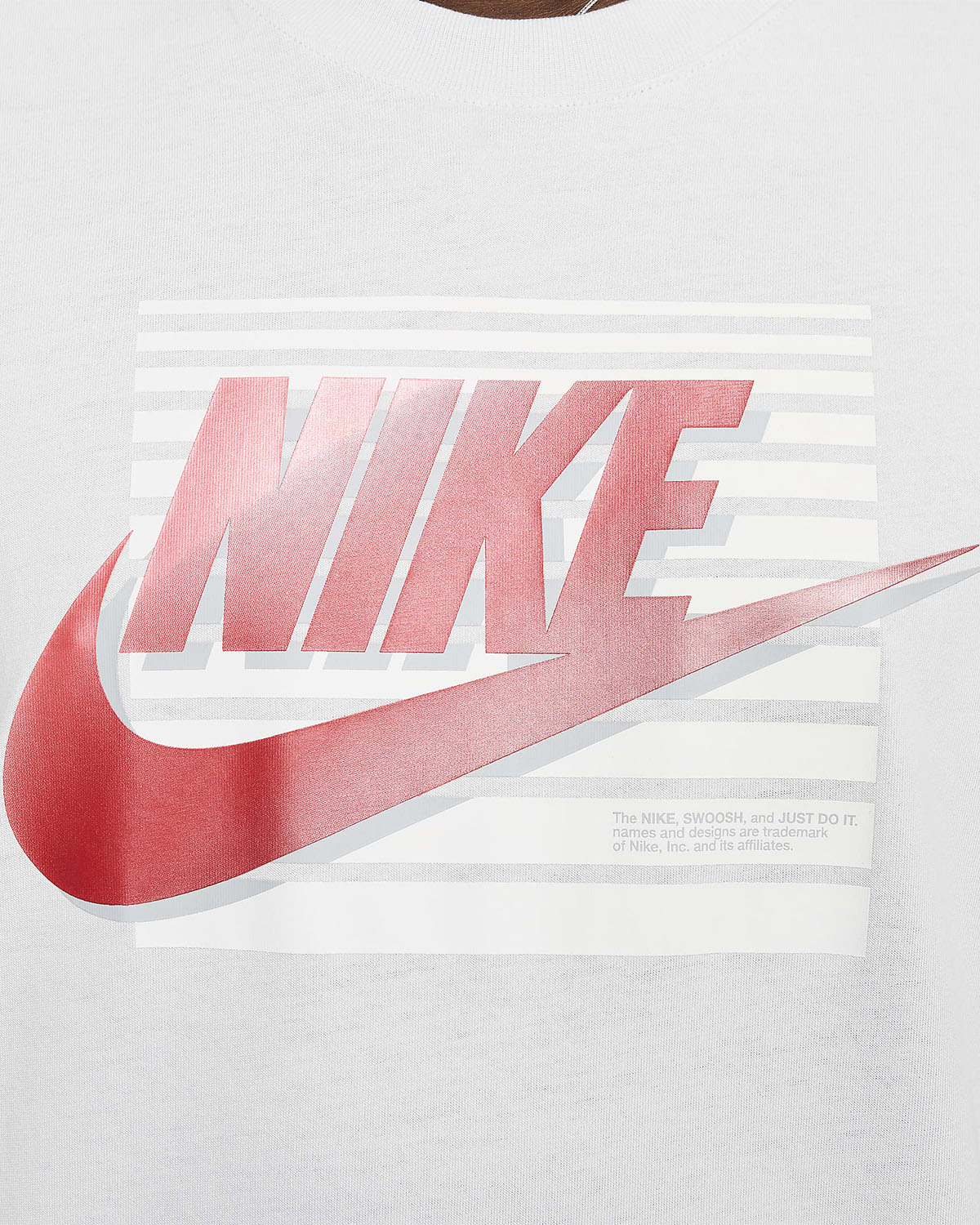 Nike Sportswear T Shirt Pure Platinum Red 3