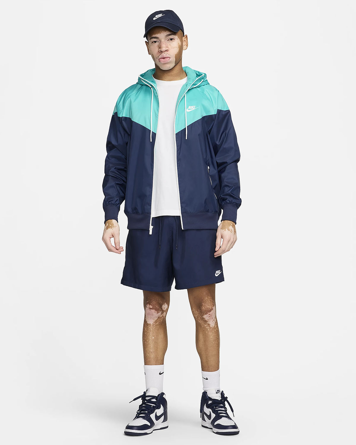 Nike Sportswear Windrunner Hooded Jacket Dusty Cactus Midnight Navy Outfit