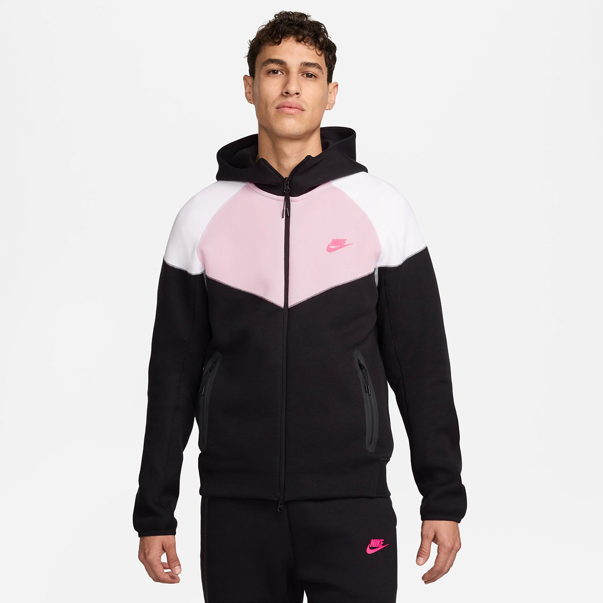 Nike Tech Fleece Hoodie Black Pink White 1