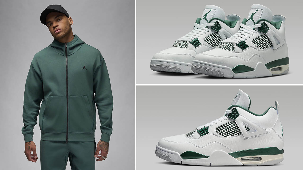 Air Jordan 4 Oxidized Green Full Zip Hoodie Outfit