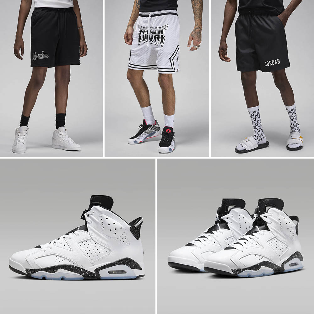 Air Jordan 6 Reverse Oreo Shorts to Match Sneakers