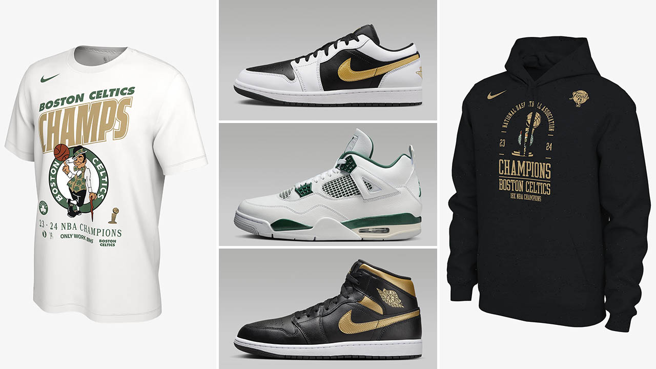 Boston Celtics 2024 NBA Finals Champions Shirts Clothing Sneakers Match
