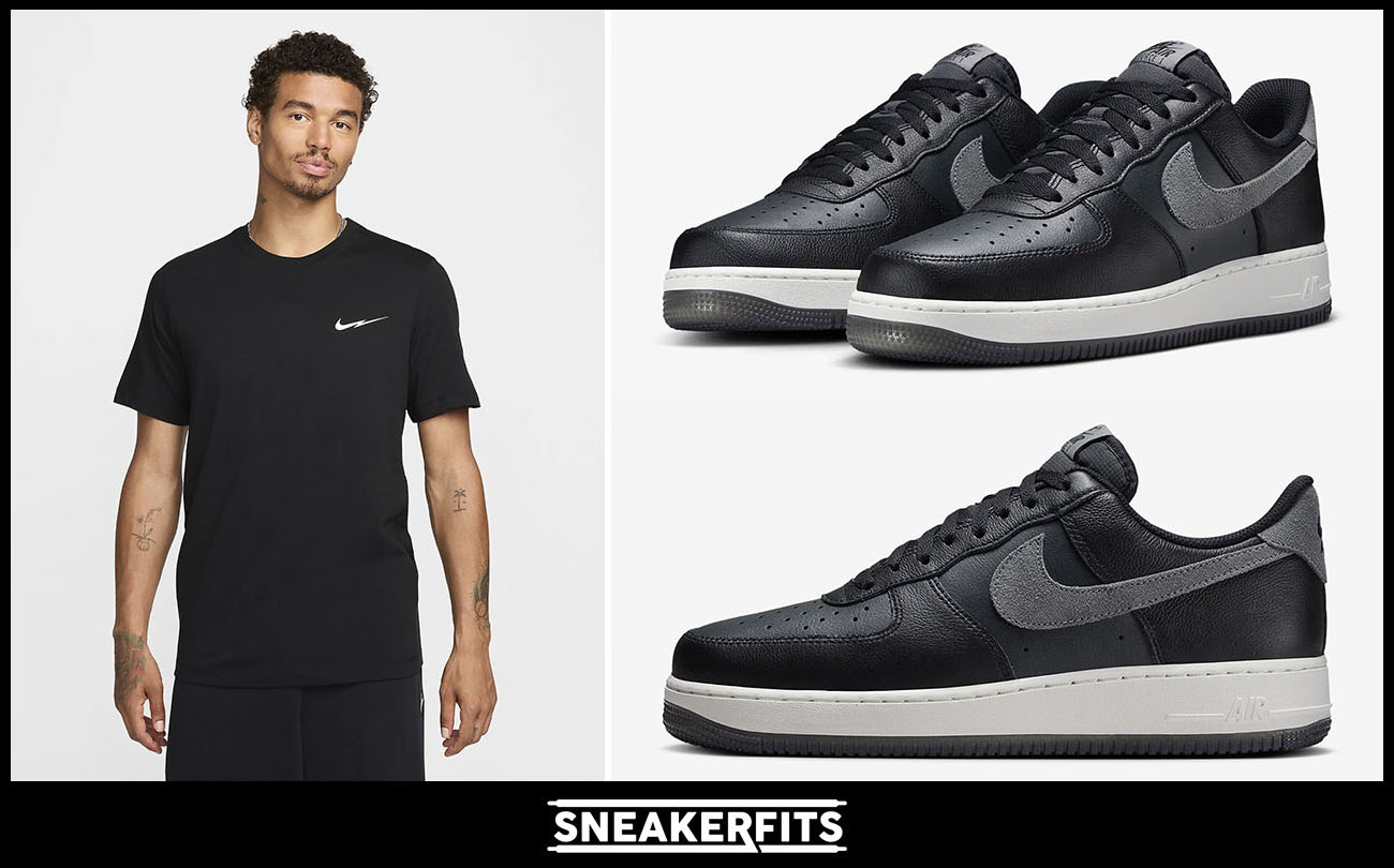 Nike Air Force 1 Low Black Dark Smoke Grey Sneaker Outfits