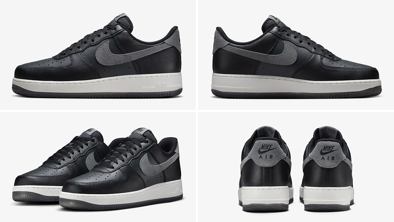 Nike Air Force 1 Low Black Dark Smoke Grey Sneakers