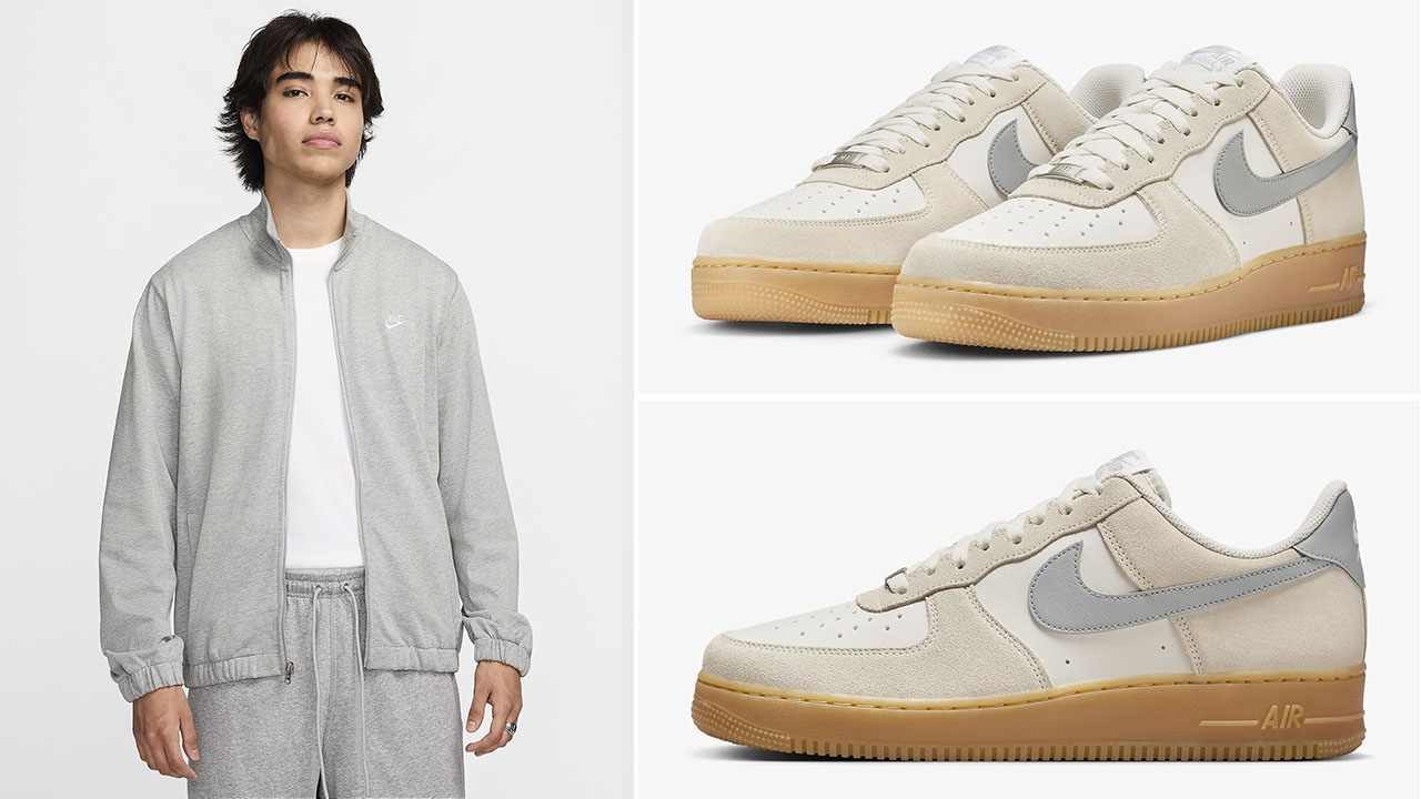 Nike Air Force 1 Low Phantom Gum Smoke Grey Jacket to Match Sneakers