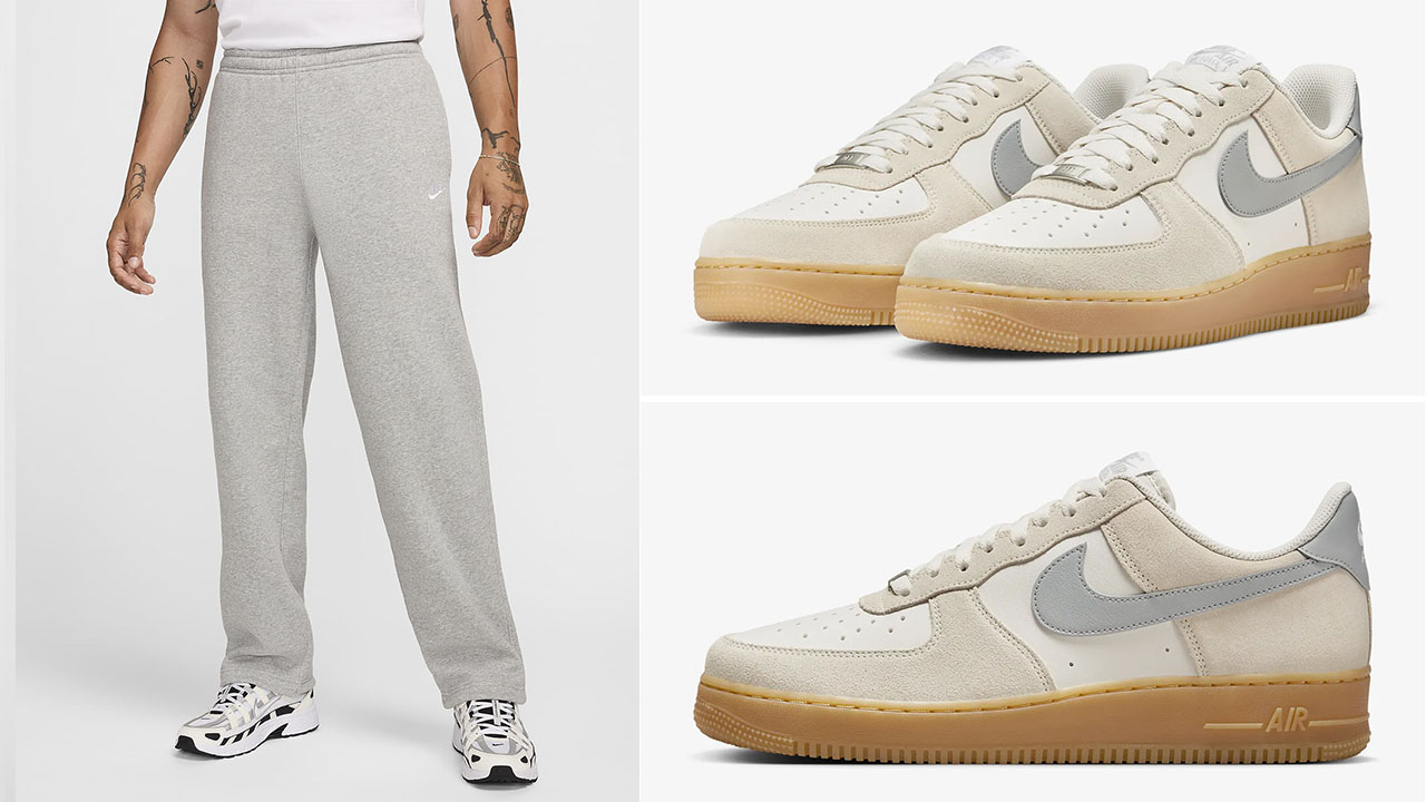 Nike Air Force 1 Low Phantom Gum Smoke Grey Pants to Match Sneakers