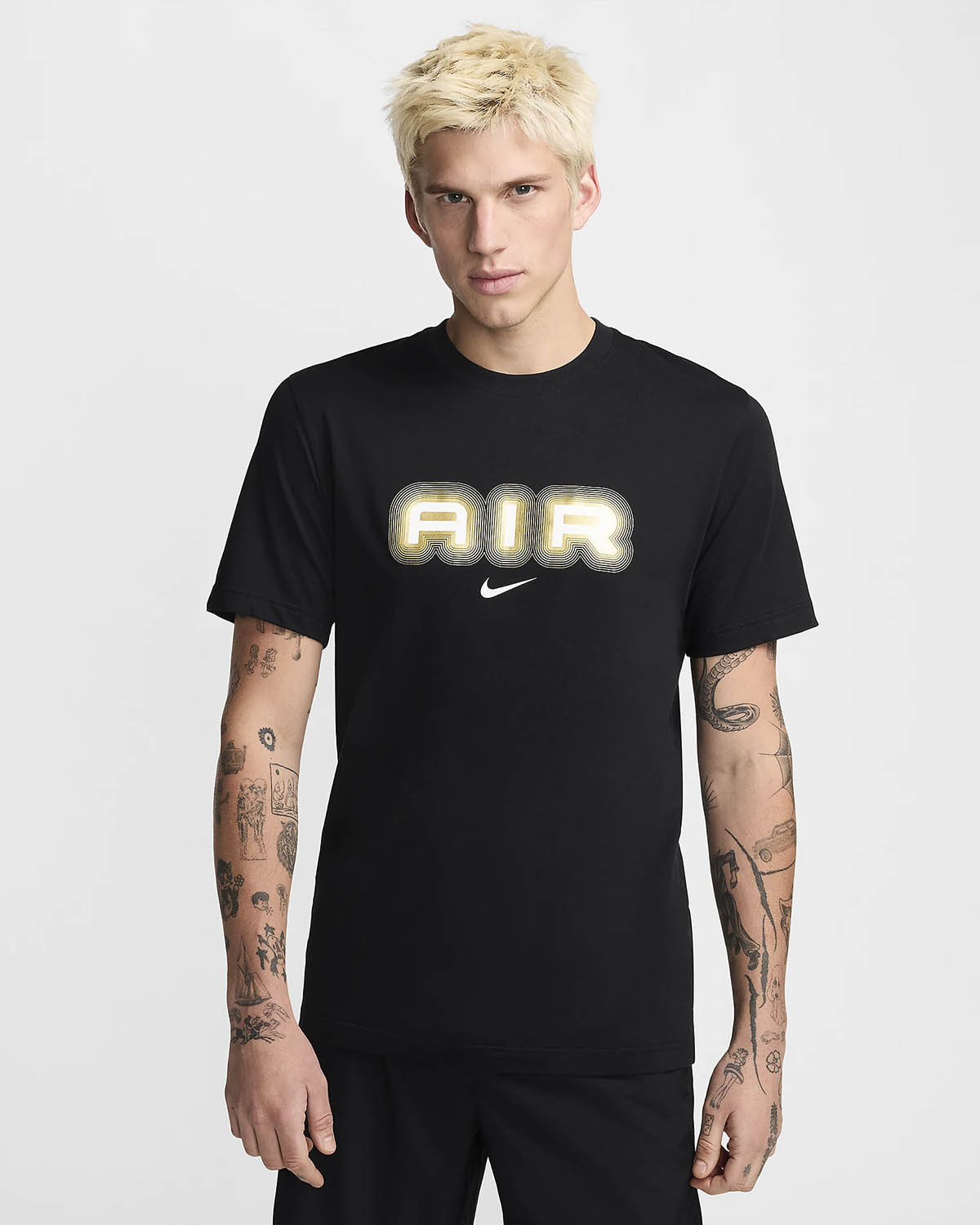 Nike Air T Shirt Black Metallic Gold 1