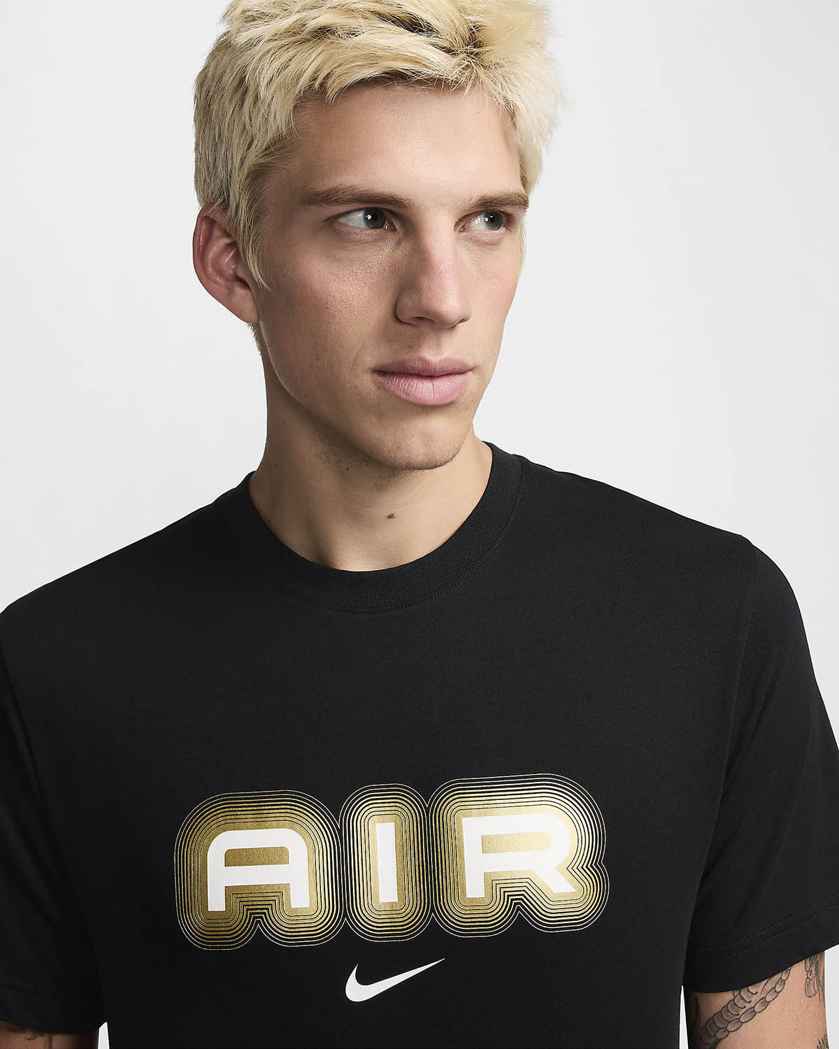 Nike Air T Shirt Black Metallic Gold 2