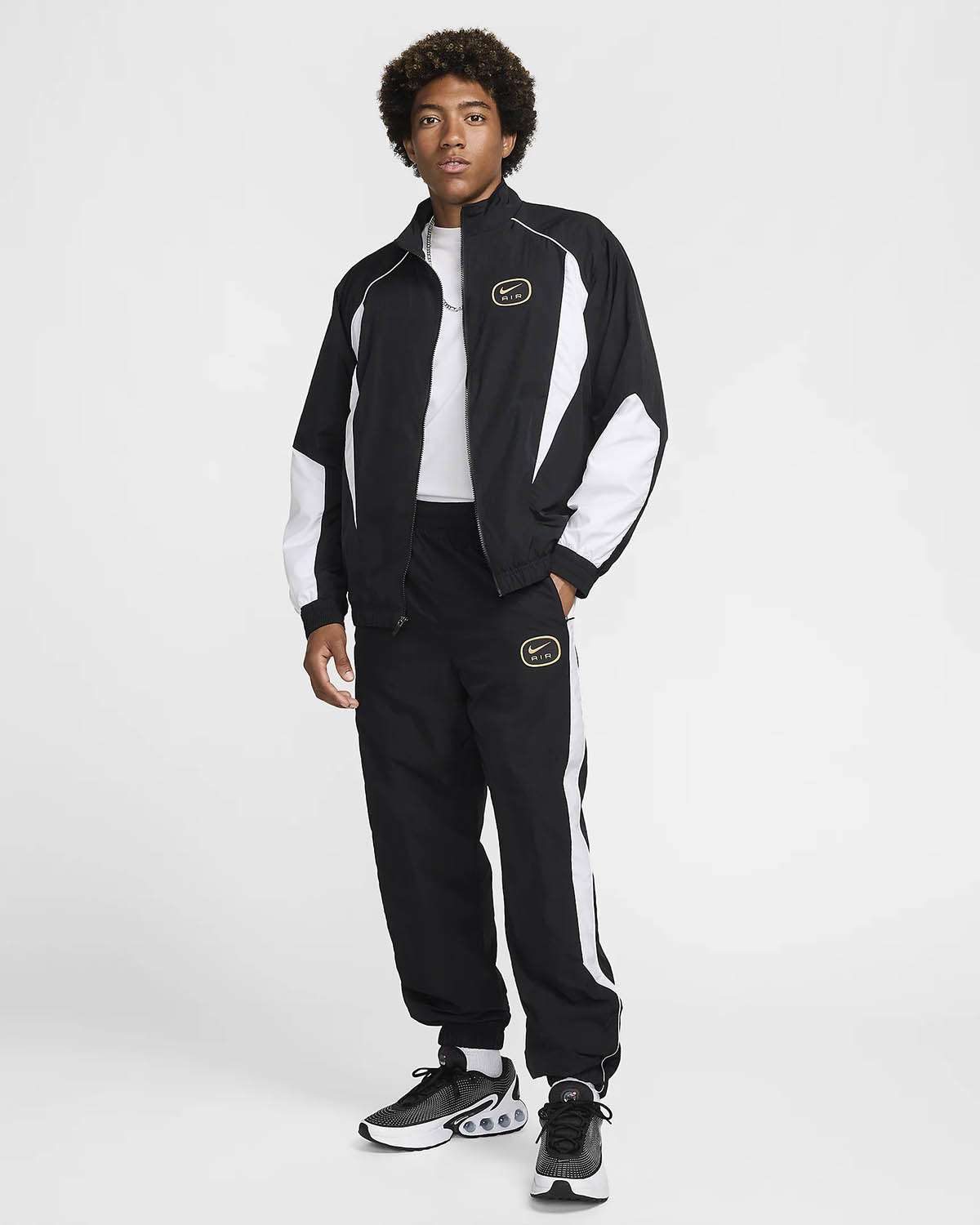 Nike Air Woven Jacket and Pants Black Metallic Goldwebp