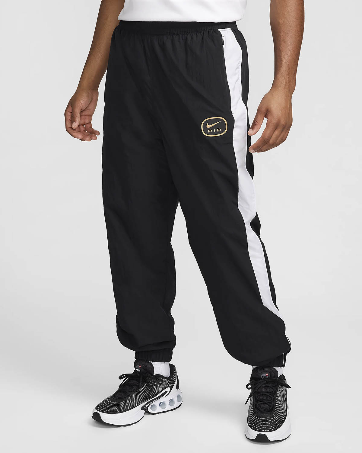 Nike Air Woven Pants Black Metallic Gold 1