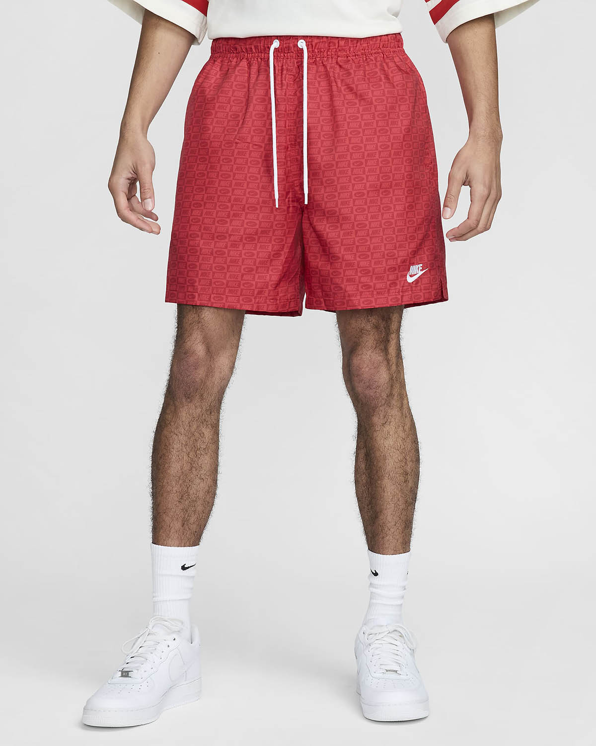 Nike Club Flow Lined Allover Print Shorts University Red 1