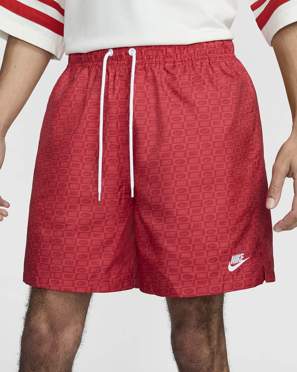 Nike Club Flow Lined Allover Print Shorts University Red 2