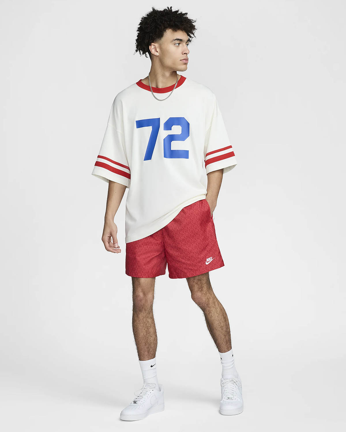 Nike Club Flow Lined Allover Print Shorts University Red