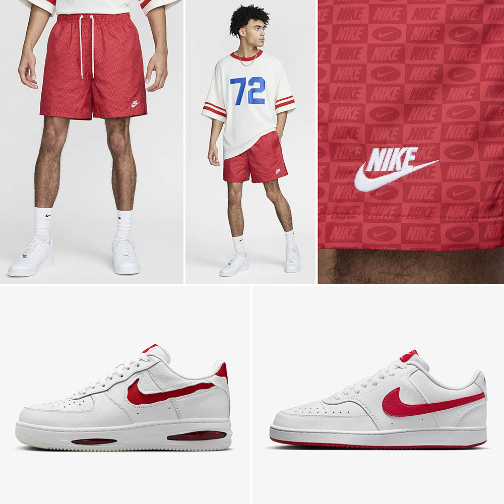 Nike Club Flow Lined Shorts University Red Sneaker Match