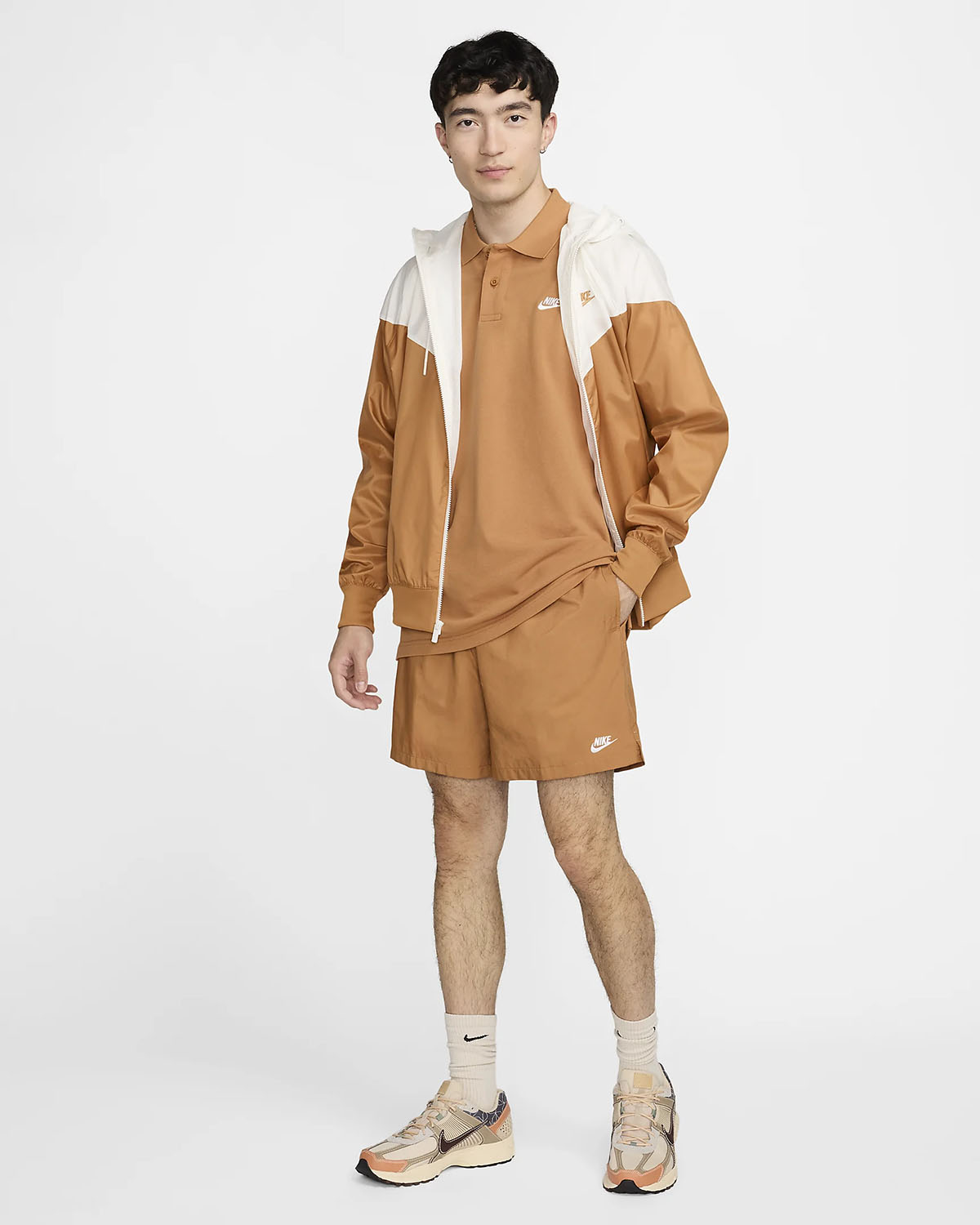 Nike Club Woven Flow Shorts Flax Sneaker Outfit