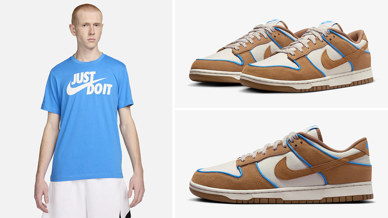 Nike Dunk Low Light Orewood Brown Photo Blue Shirt Outfit