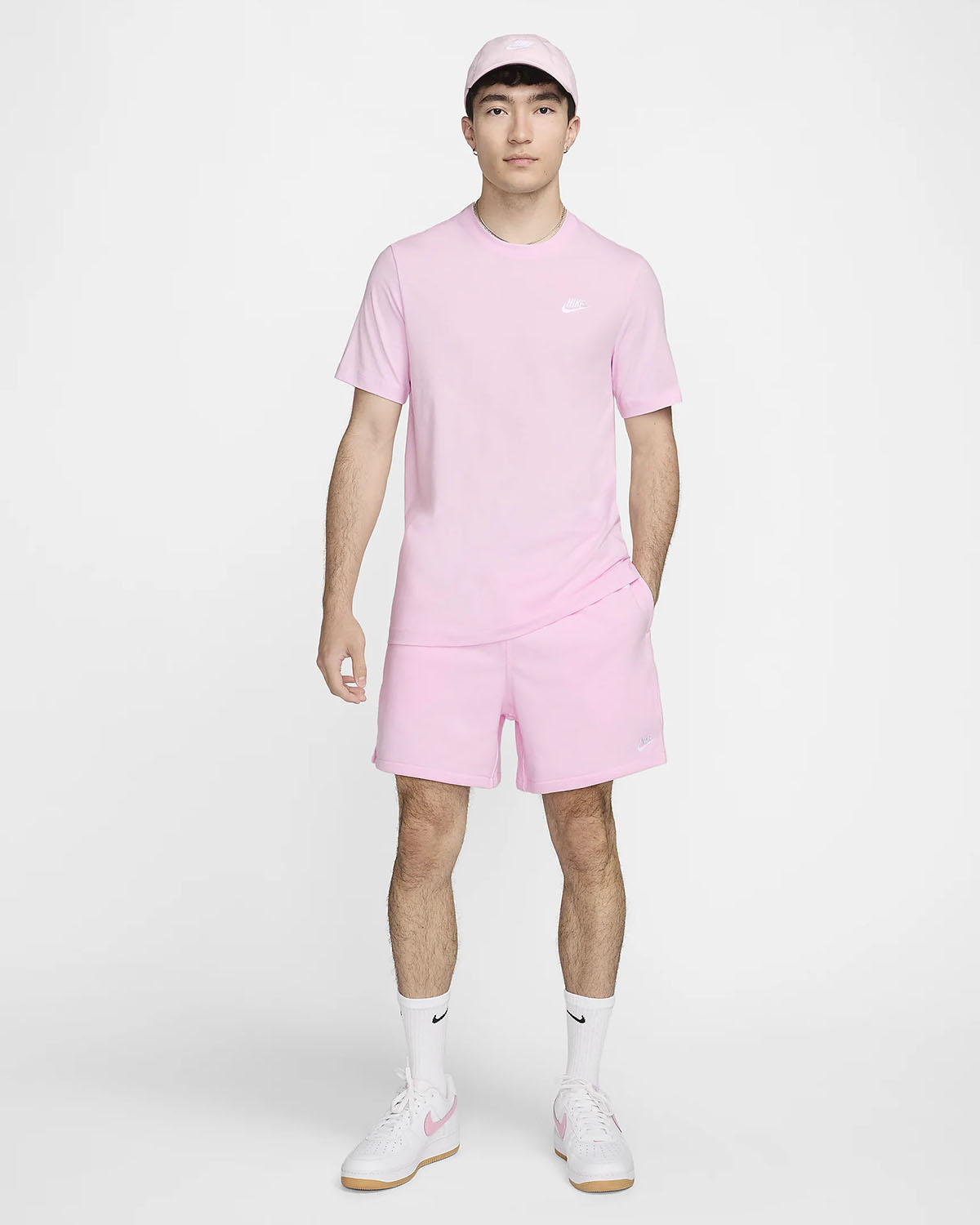 Nike Pink Foam Club Hat Shirt Shorts Sneaker Outfit