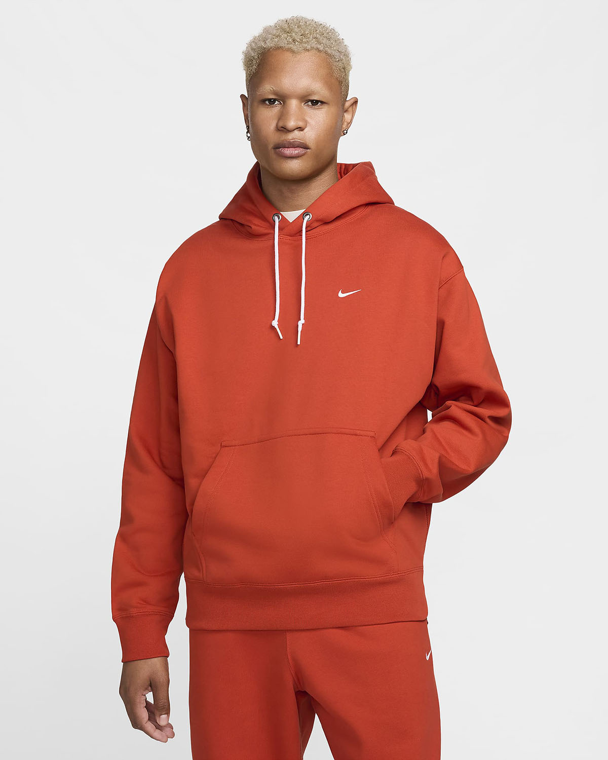Nike Solo Swoosh Fleece Pullover Hoodie Dragon Red