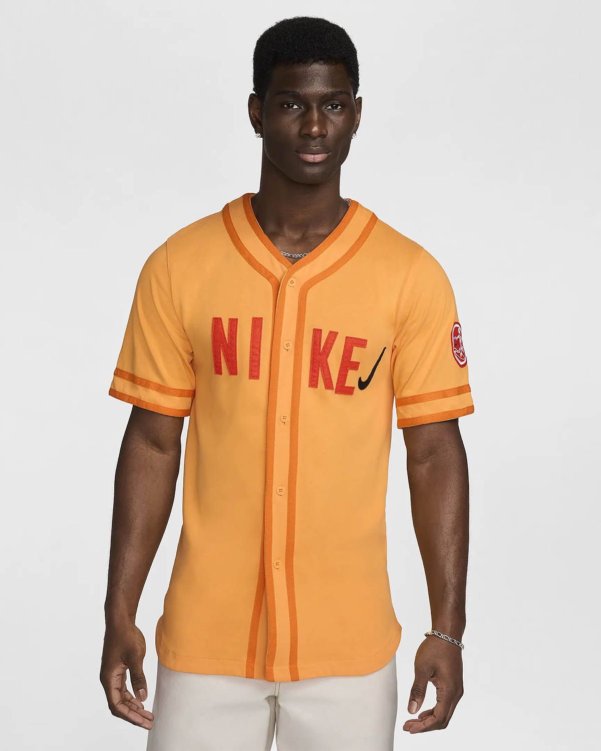 Nike Sportswear Baseball Jersey Resin Gold Red 1
