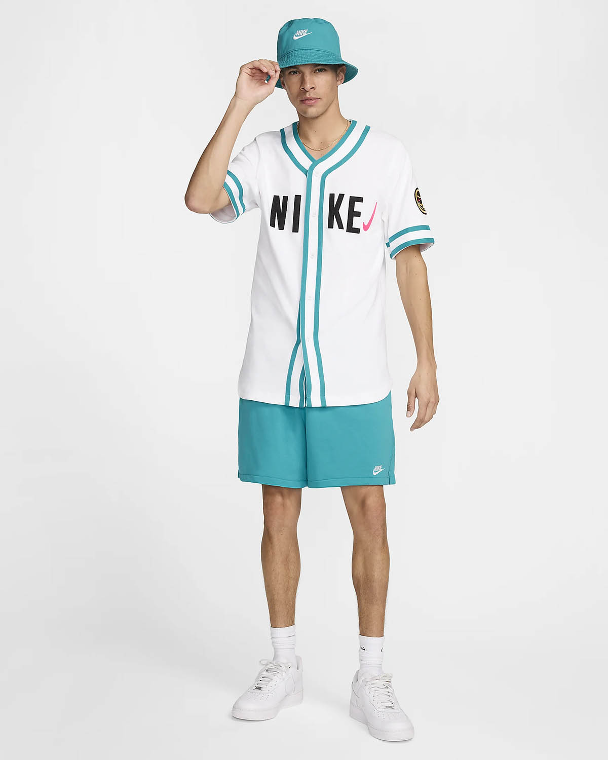 Nike Sportswear Baseball Jersey White Dusty Cactus Outfit