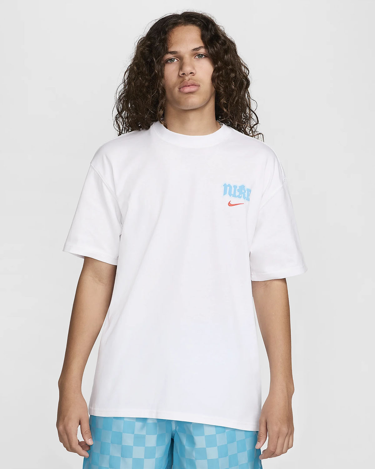 Nike Sportswear Max90 T Shirt White Baltic Blue 1