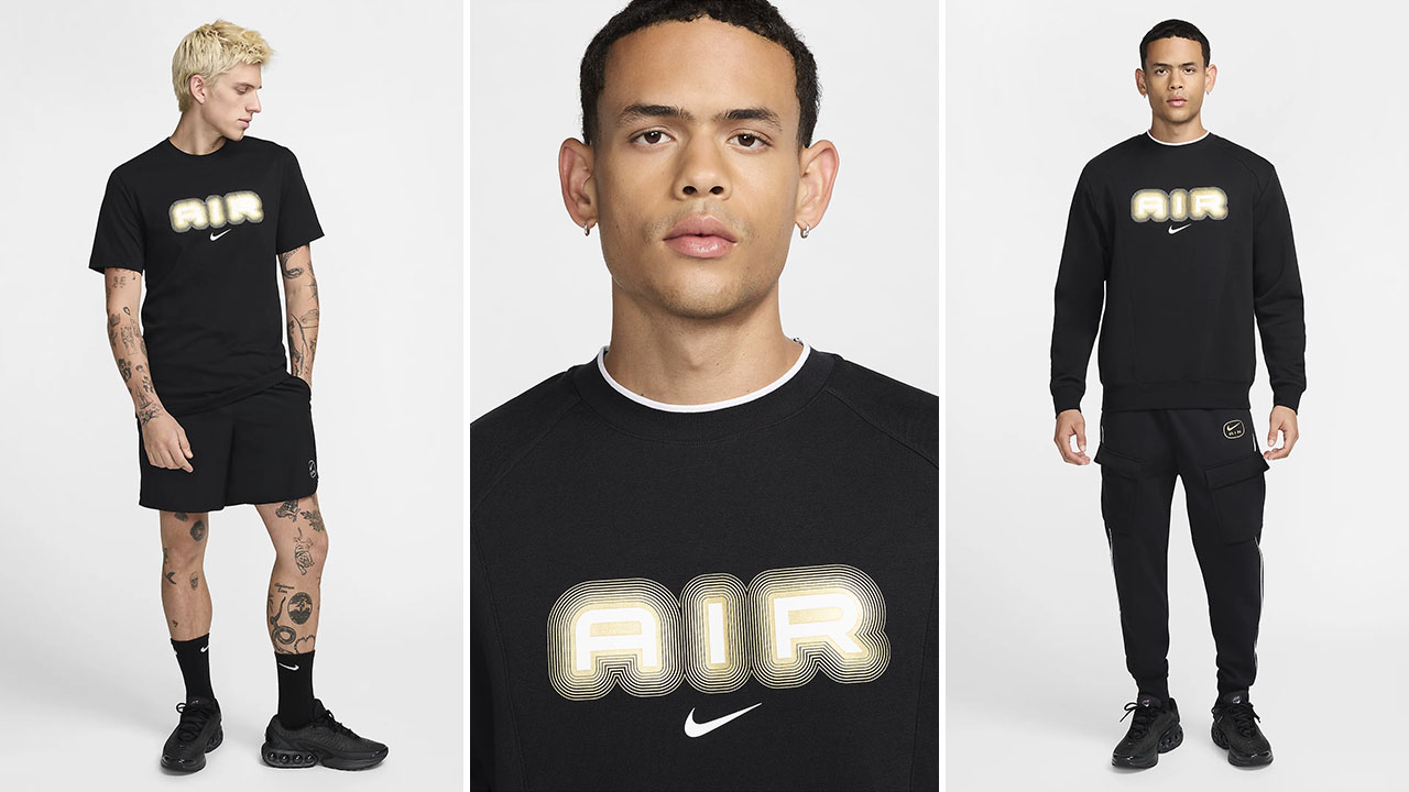 Nike Sportswear Metallic Gold Clothing Shirts Sneakers Outfits