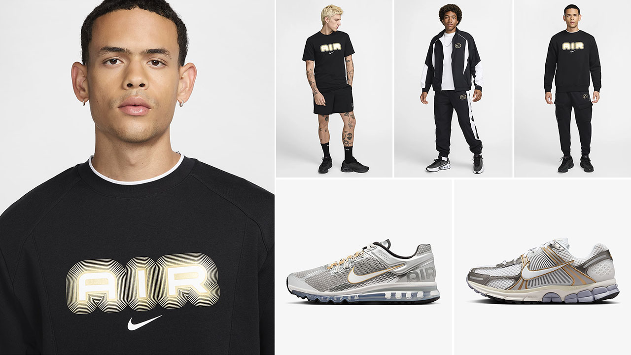Nike Sportswear Metallic Gold Clothing Sneakers Outfits